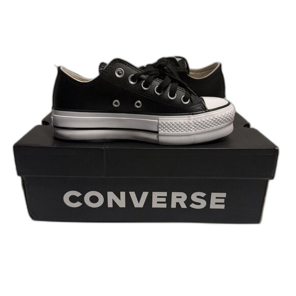 NEW CONVERSE Chuck Taylor All Star 5 Lift Platform Leather Women Shoes Sneakers - Picture 1 of 13